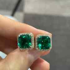 Brinco de ouro amarelo 14K com diamante esmeralda colombiana natural 5,99 quilates Asscher comprar usado  Enviando para Brazil