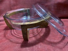 Suporte de teca MCM VTG Gailstyn-Sutton com servidor de caçarola Marinex 2qt frigideira de vidro comprar usado  Enviando para Brazil