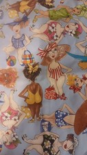 Tecido Loralie Harris Bathing Beauties azul RARO 1/2 JARDA colcha de algodão senhora comprar usado  Enviando para Brazil