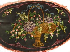 Coussin satin brodé d'occasion  France