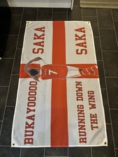 Bandeira de futebol do Arsenal 5 pés x 3 pés The Gunners bandeira do Arsenal AFC SAKA FLAG, usado comprar usado  Enviando para Brazil