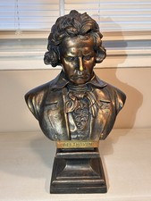 Estátua de busto de Beethoven vintage de 18 pol. fundição com acabamento antigo de bronze comprar usado  Enviando para Brazil