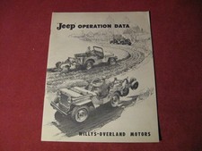 1951 Willys Jeep Operation Data Folheto de Vendas Catálogo Antigo Original comprar usado  Enviando para Brazil