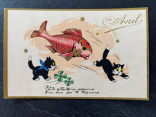 Cpa fantaisie poisson d'occasion  Noyal-Châtillon-sur-Seiche