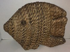 Corda de tecido vintage rattan peixe decoração de parede náutica oceano Cottagecore 18” comprar usado  Enviando para Brazil
