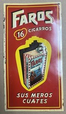 Placa de lata de cigarros mexicanos FAROS Lito para Monterrey NL 1940s BANDEIRA À DIREITA comprar usado  Enviando para Brazil