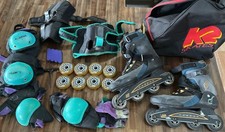Patins masculinos de carbono em linha K2RI11 tamanho 11. Com almofadas, bolsa, rodas etc. comprar usado  Enviando para Brazil