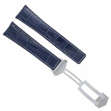 FECHO DE PULSEIRA DE COURO AZUL 22MM PARA TAG HEUER CARRERA CV2A10 CALIBRE BRANCO ST comprar usado  Enviando para Brazil