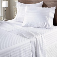 Hotel Linen Collection 1000 TC Algodón Egipcio Elija el tamaño del Reino Unido Rayas blancas segunda mano  Embacar hacia Mexico