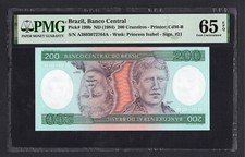Brasil 200 Cruzeiros ND (1984) P199b não circulado grau 65, usado comprar usado  Enviando para Brazil