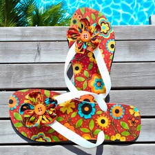 Chinelos Havaianas Originais Florais - Sandálias de Verão Decoradas Feitas à Mão com Flores comprar usado  Enviando para Brazil