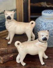 Deslumbrante par de cachorro Staffordshire inglês antigo 19C Bull Terrier pug manto 5,5” comprar usado  Enviando para Brazil