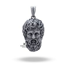 Pingente masculino grego Zeus God Of Thunder Mythology prata esterlina 925 presente comprar usado  Enviando para Brazil