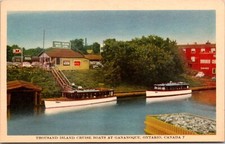 Cartão postal antigo M04 Thousand Island Cruise Excursion Boats at Gananoque ON, usado comprar usado  Enviando para Brazil