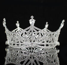 Tiara Miss America Crown transparente austríaca strass cabelo concurso T1299 prata comprar usado  Enviando para Brazil