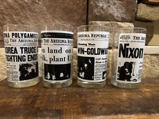 Usado, Vintage Arizona Republic Headline Front Page Glass conjunto de 4 Nixon Moon Landing comprar usado  Enviando para Brazil