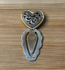 Brighton Bookmark Page Marker Holder Clip Scrolled Heart Two Tone 2.25 X 1.25", usado comprar usado  Enviando para Brazil