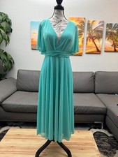 Vestido Azazie Tiffany azul gola V comprimento chá costas abertas tamanho 8 comprar usado  Enviando para Brazil