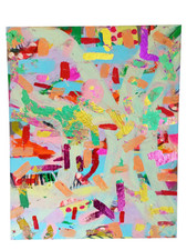 Tableau abstrait multicolore d'occasion  Allaire