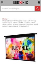 Motorised projector screen for sale  STOWMARKET