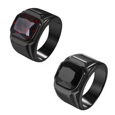 Anel de sinete quadrado preto masculino aço inoxidável ônix motociclista faixa rosa tamanho 8-13, usado comprar usado  Enviando para Brazil