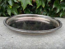 Bandeja de servir vintage banhada a prata, 42 x 33 cm de largura. comprar usado  Enviando para Brazil