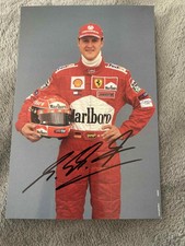 Cartão de autógrafo oficial assinado por Michael Schumacher Ferrari 2001. Certificado de autenticidade. comprar usado  Enviando para Brazil