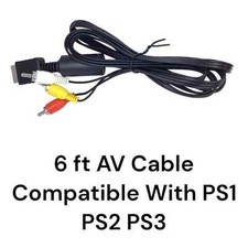 Cabo AV de 6 pés compatível com PS2 PS1 PS3 AV para RCA cabo composto de áudio e vídeo TV, usado comprar usado  Enviando para Brazil