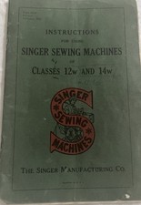 Manual de instruções vintage 1922 para máquinas de costura Singer Class 12w e 14w comprar usado  Enviando para Brazil