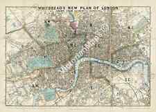 Whitbread's New Plan Of London mapa histórico guia vitoriano pôster de arte 1858, usado comprar usado  Enviando para Brazil