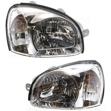 Faróis de motorista e passageiro para Hyundai Santa Fe 2001-2003 halogênio com lâmpada/s comprar usado  Enviando para Brazil