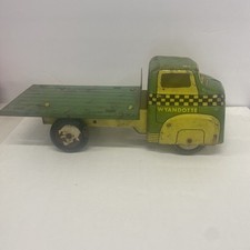Caminhão de entrega antigo vintage de lata Wyandotte cama plana verde amarelo comprar usado  Enviando para Brazil