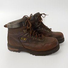 Botas de trabalho masculinas CAT trabalho caminhada couro marrom tamanho 13M 77220 comprar usado  Enviando para Brazil
