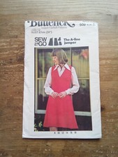 Vestido 3866 A-Line Pinafore tamanho 12 sem cortes vintage padrão de costura Butterick comprar usado Vestido 3866 A-Line Pinafore tamanho 12 sem cortes vintage padrão de costura Butterick comprar usado  Enviando para Brazil