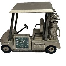 Reloj de cuarzo carro de golf con ruedas móviles acero inoxidable reloj cara escritorio decoración segunda mano  Embacar hacia Argentina