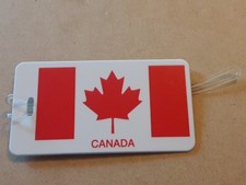 Etiqueta de bagagem bandeira canadense pode viajar CANADÁ branco vermelho folha de bordo bolsa mala comprar usado  Enviando para Brazil
