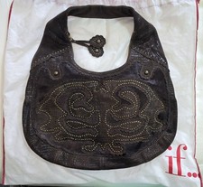 Bolsa Hobo Isabella Fiore Couro Marrom/Cabelo de Bezerro cravejada, Nova Sem etiquetas, Aldic Ging RARA comprar usado  Enviando para Brazil
