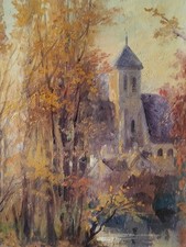 Tableau paysage ecole d'occasion  Saint-Saëns