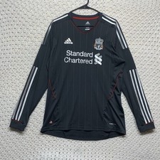 Camisa de futebol Liverpool 2011 Away tamanho G Adidas preta manga longa, usado comprar usado  Enviando para Brazil