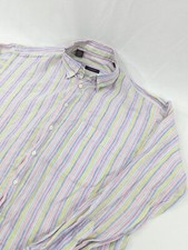 Camisa Burberry masculina L importada linho listrada pastel manga longa com botões comprar usado  Enviando para Brazil