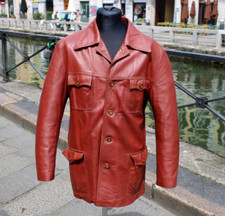 Giacca pelle marrone usato  Milano