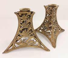 2 Castiçais Terragrafics Vintage Bronze Design Palma 5" Vintage 1987 Taiwan comprar usado  Enviando para Brazil