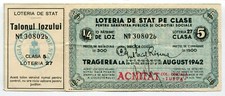 LOTERÍA DEL ESTADO DE RUMANIA 1/4 LOZ 1942 ¡Muy rara! segunda mano  Embacar hacia Mexico