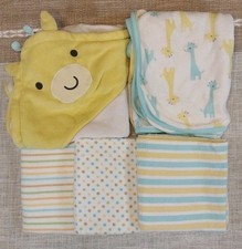 Lote de 6 peças duas 2 toalhas de banho para bebê cobertor de flanela girafa e lençol de cercadinho comprar usado  Enviando para Brazil