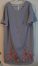 Vestido listrado Studio One New York 18w com bordado floral comprar usado  Enviando para Brazil