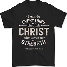 Camiseta masculina Christ Gives Me Strength Christian Jesus God 100% algodão, usado comprar usado  Enviando para Brazil
