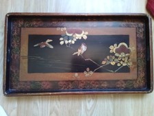 Chinoiserie tray wood for sale  MACCLESFIELD