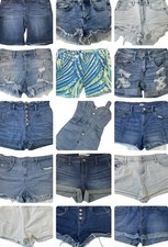 Lote de 15 shorts jeans femininos marca mista tamanhos caixa de revendedor atacado macacão algodão comprar usado  Enviando para Brazil