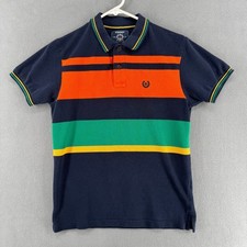 Camisa polo de rugby Greenfibre infantil (adolescente) M azul laranja gola de golfe listrada comprar usado  Enviando para Brazil
