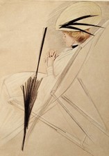 Photogravure ombrelle femme d'occasion  Tours-